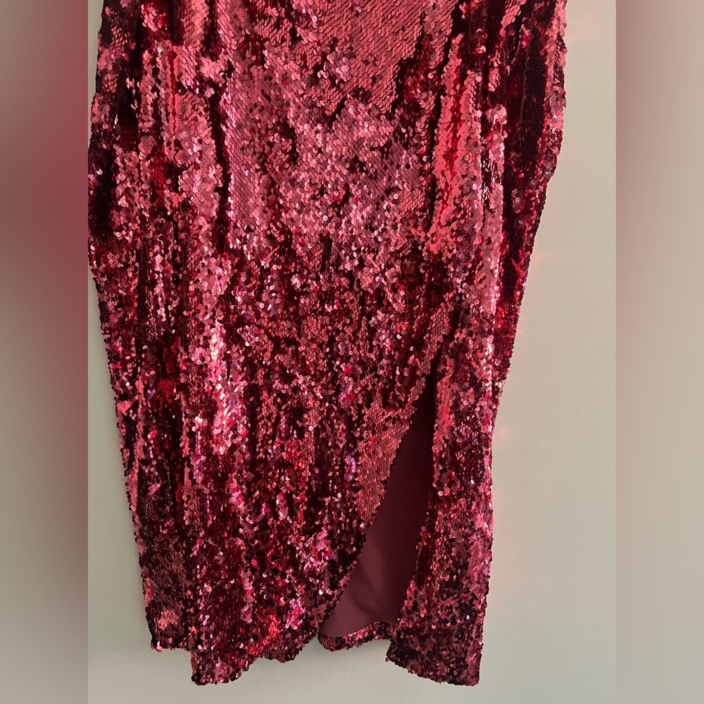 Eloquii Pink Sequins Column Midi Skirt with High Slit Size 18 - Picture 5 of 8